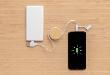 Logotrade promotional product picture of: RCS recycled plastic Ontario 6-in-1 retractable cable